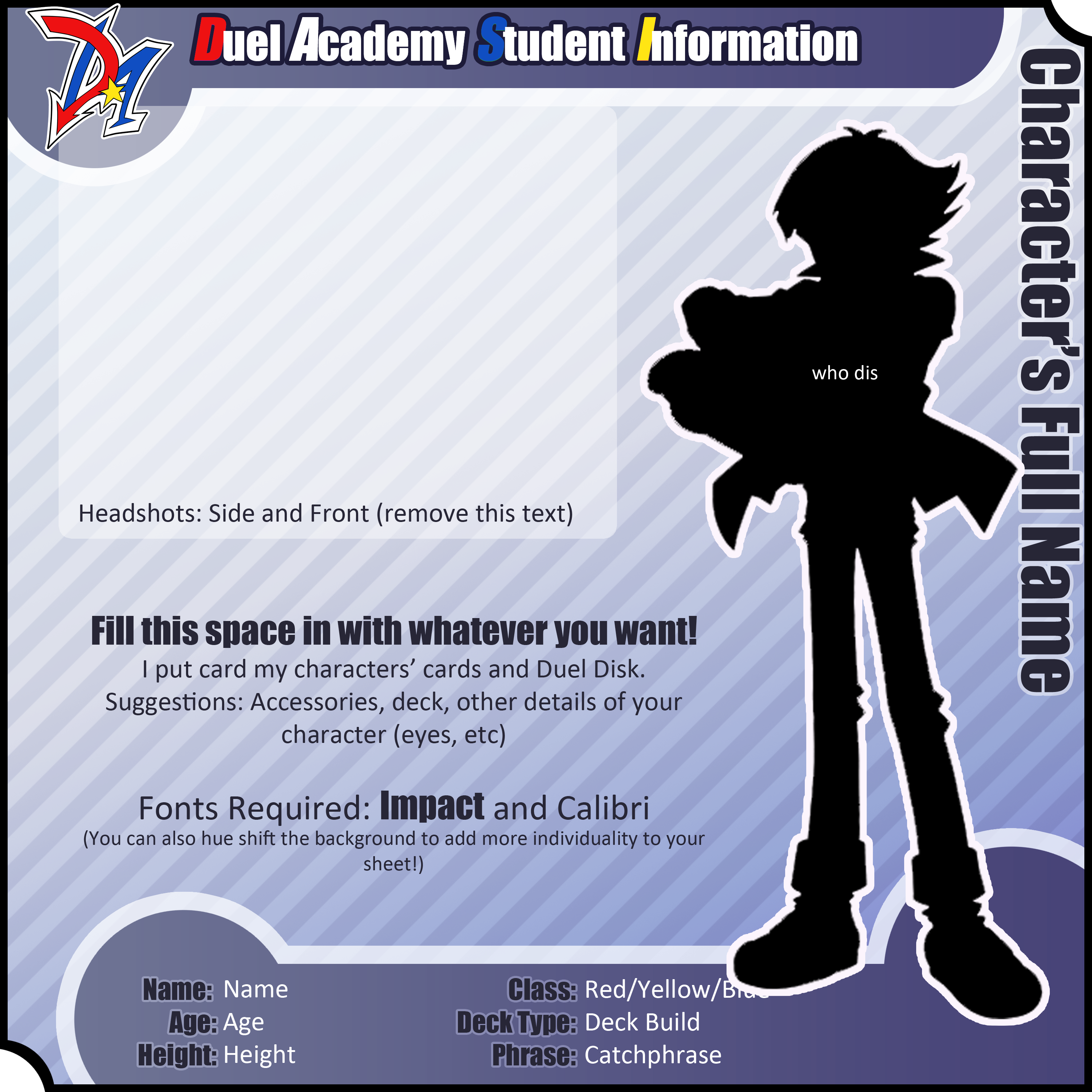GX: YGO Profile Template:. by BritishMindslave on DeviantArt