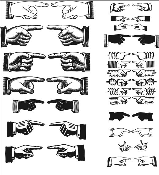Pointing Hands Vectors by bozoartist on DeviantArt