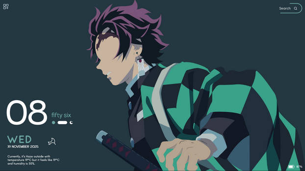 Tanjiro Minimalistic Rainmeter Setup