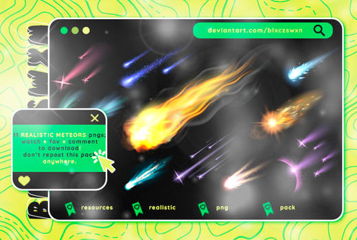 realistic meteors (overlay pack)