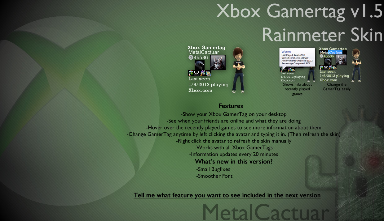 Xbox Gamertag Viewer v1.50 by MetalCactuar on DeviantArt