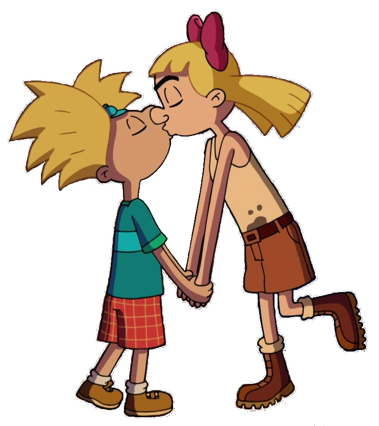 Arnold and Helga kissing