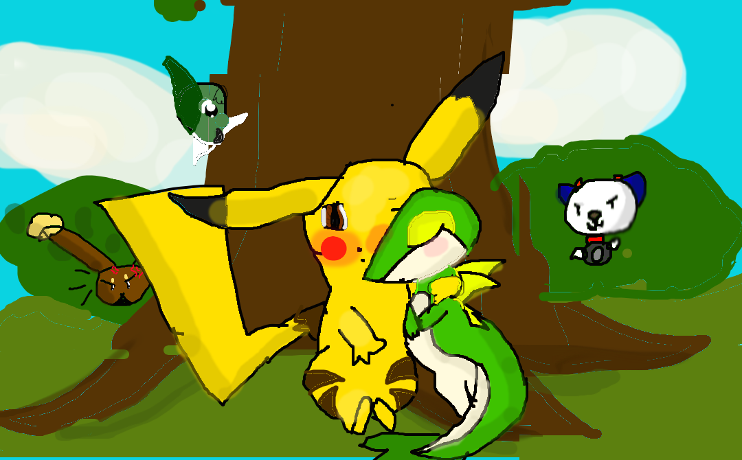 Snivy X pikachu (Grassmouse) : Sleep by ViolinGirl04 on DeviantArt
