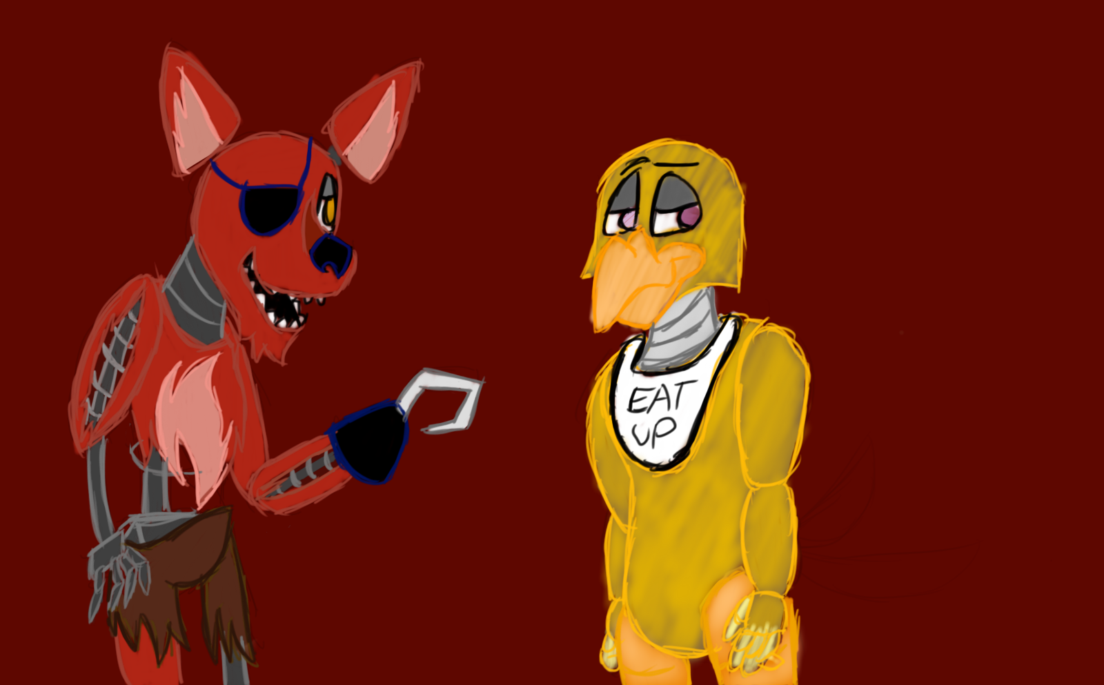 Foxy and Chica by pac1120 on DeviantArt