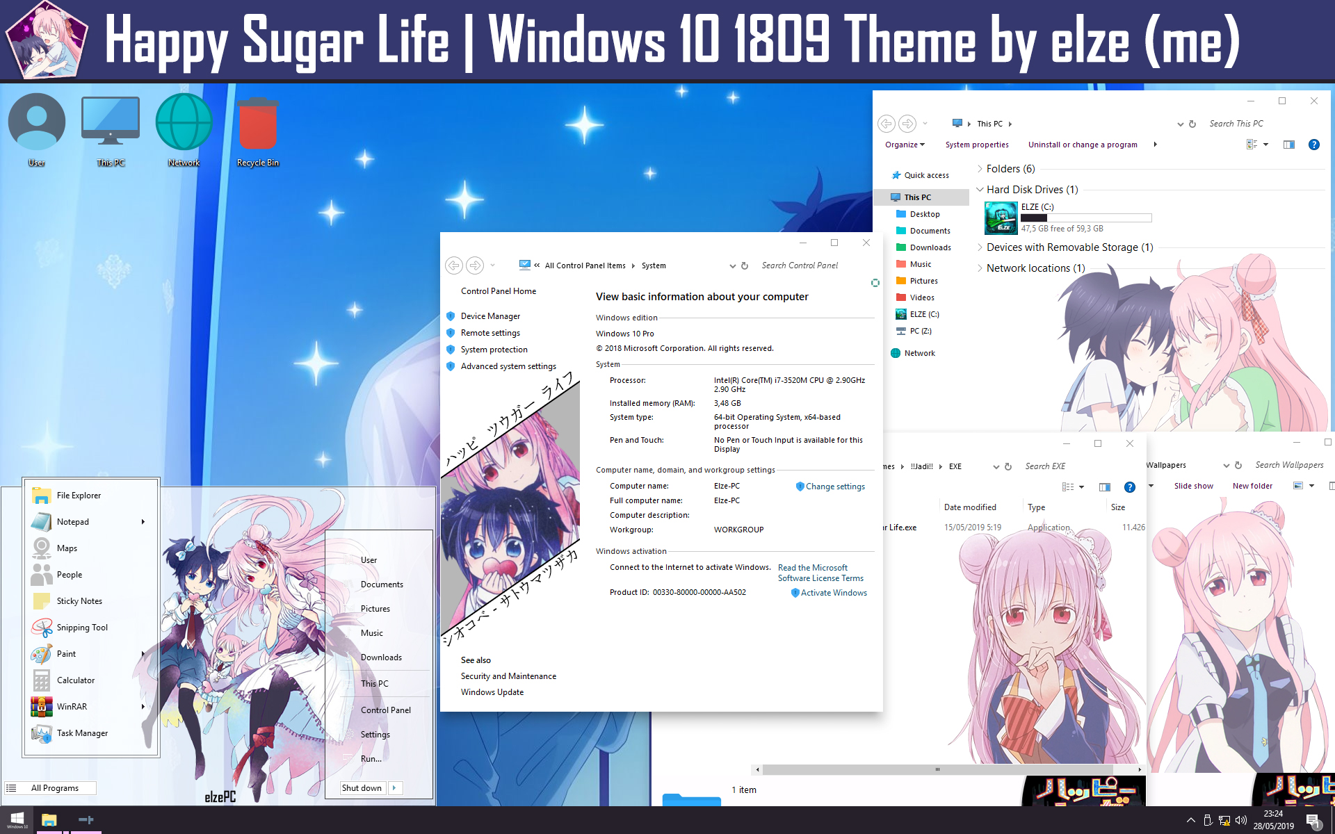 Windows 10 Anime Theme] Happy Sugar Life by Elze by ElzePC on DeviantArt