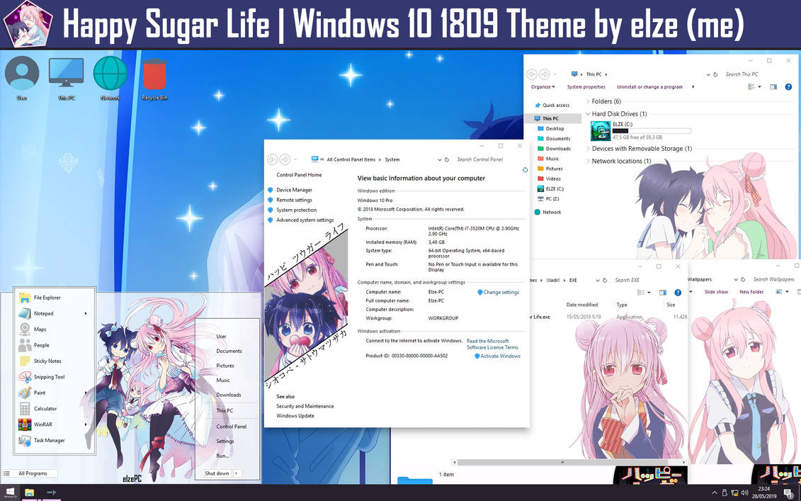 [Windows 10 Anime Theme] Happy Sugar Life by Elze by ElzePC on DeviantArt