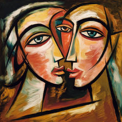  Two faces in close proximity