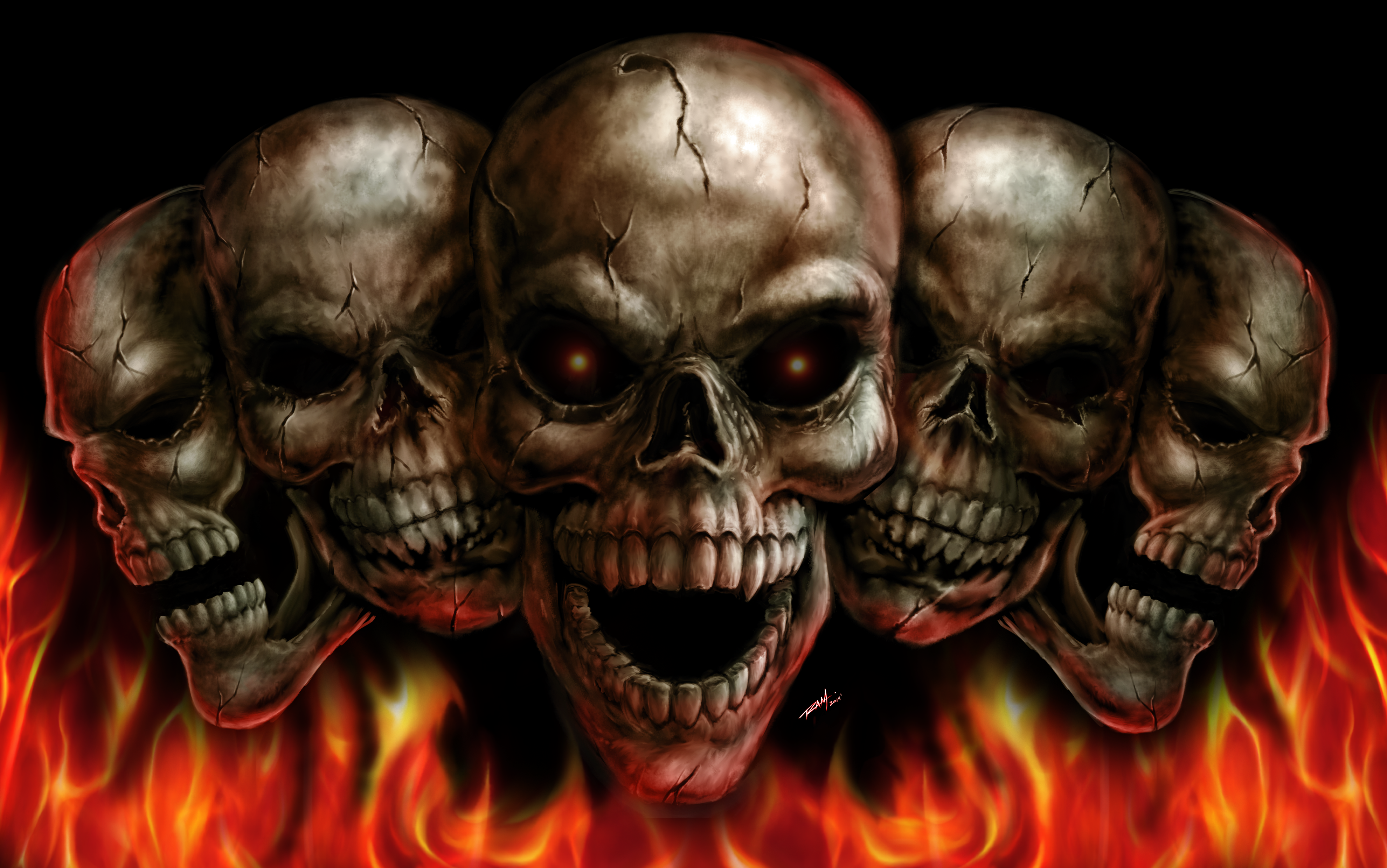 Skulls Digital Painting  Poster by RAM