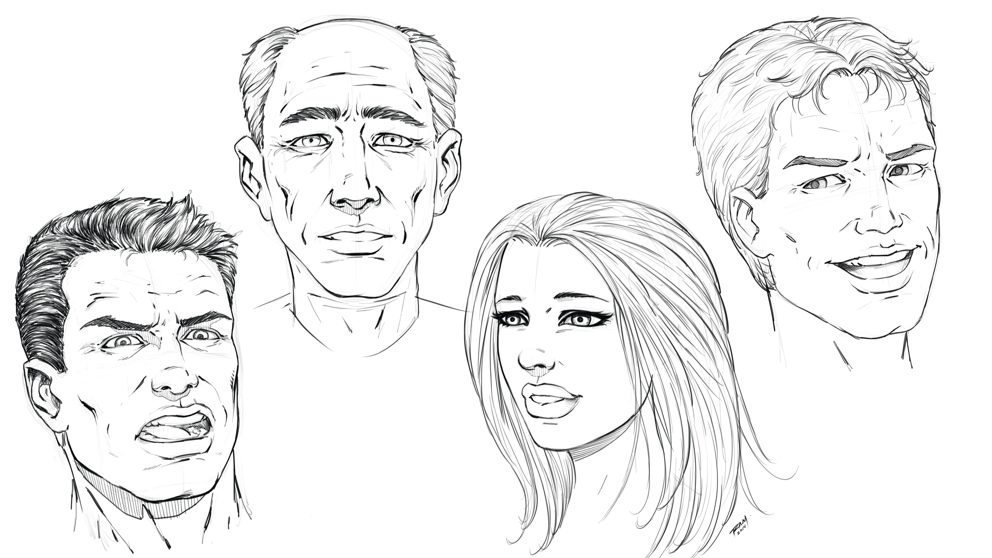 Drawing Comic Style Faces Using Traditional Art Supplies, Robert Marzullo