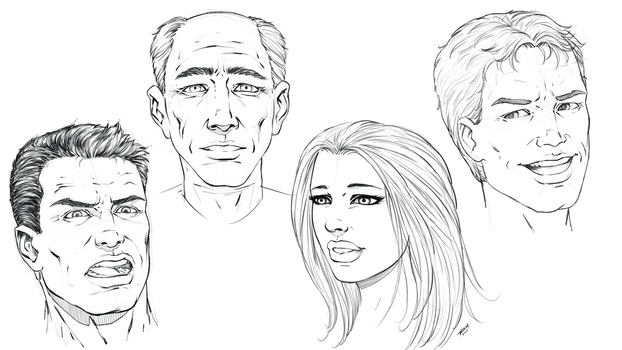 Comic Book Face - Sketches by Robert Marzullo