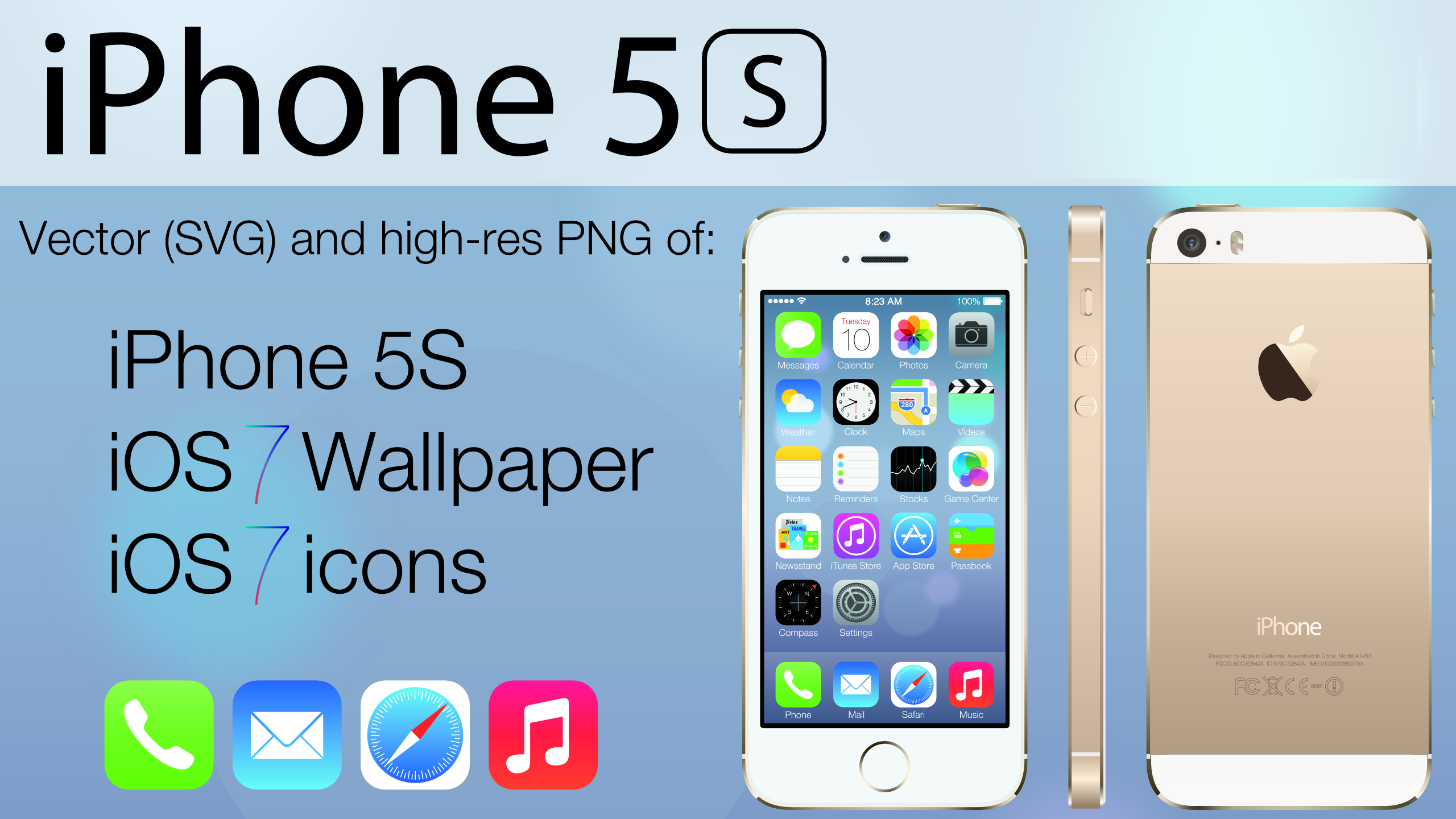 iPhone 5S and iOS 7 Vector Pack