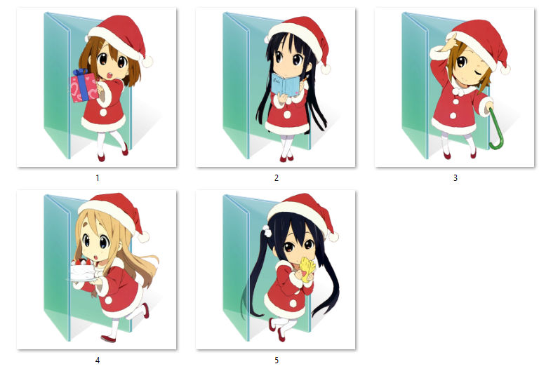 K-on Christmas folder icons by ColourfulKiwi on DeviantArt
