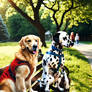 Two dogs at the park