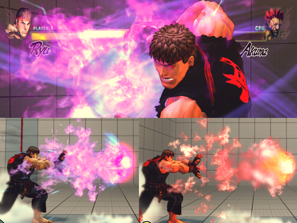 Dark Hadou Fireballs Ryu