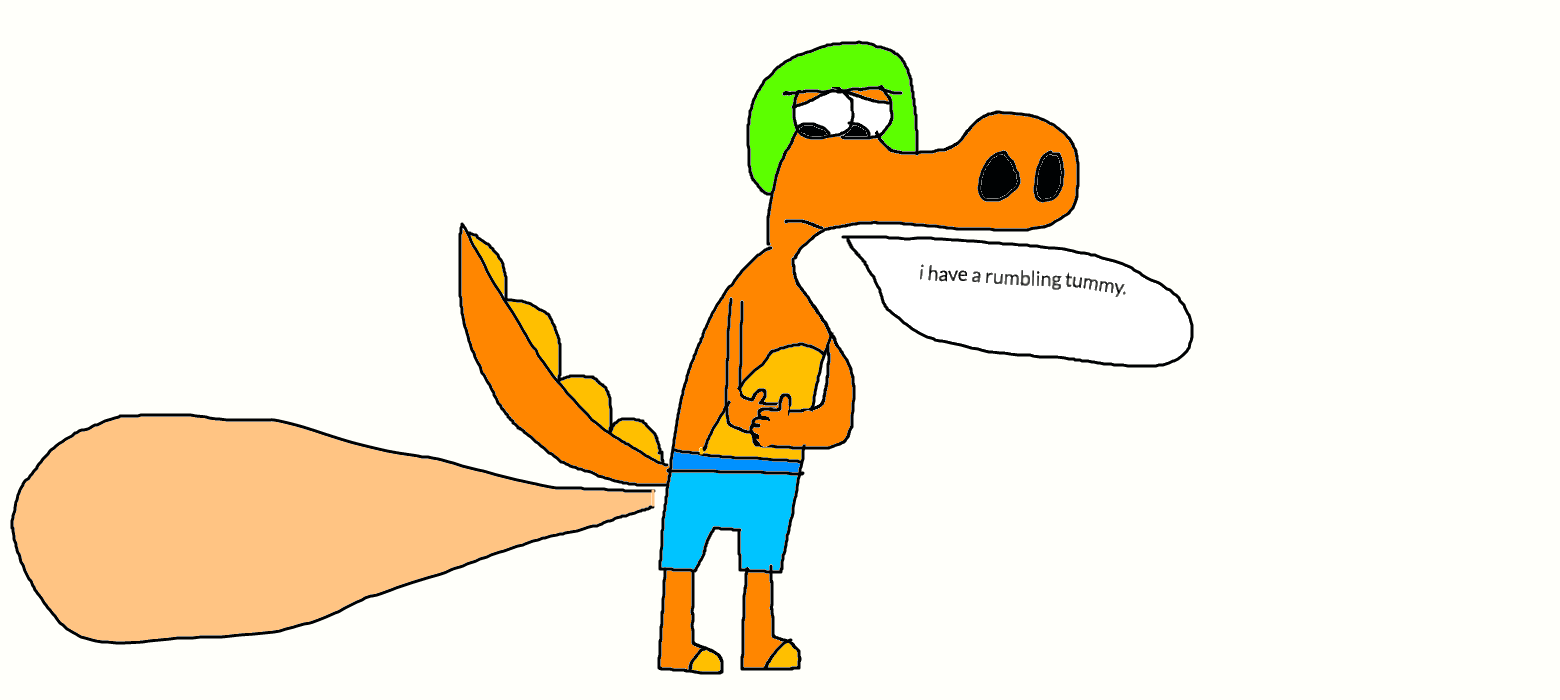 tangy farts bacause his belly's rumbling by jwilli3642 on DeviantArt
