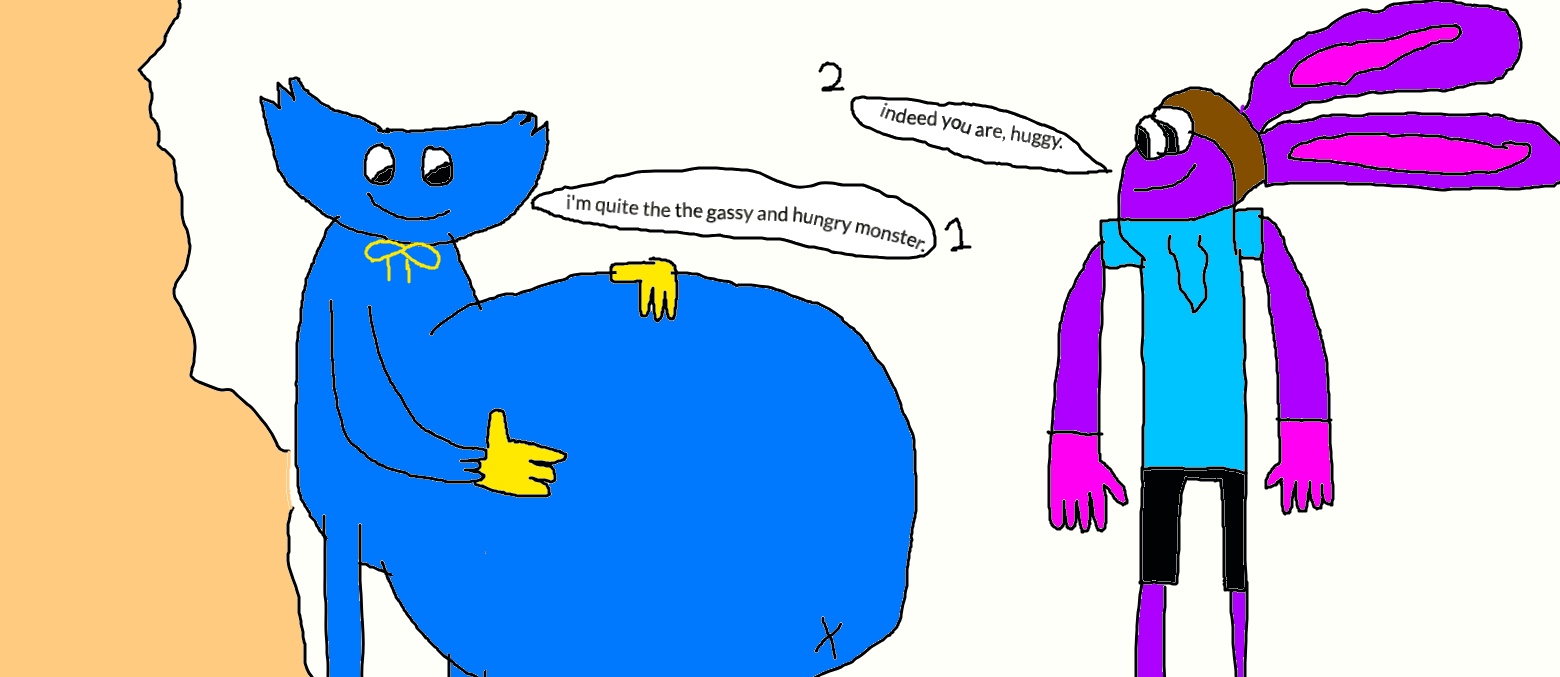 huggy's quite the gassy and hungry monster by jwilli3642 on DeviantArt