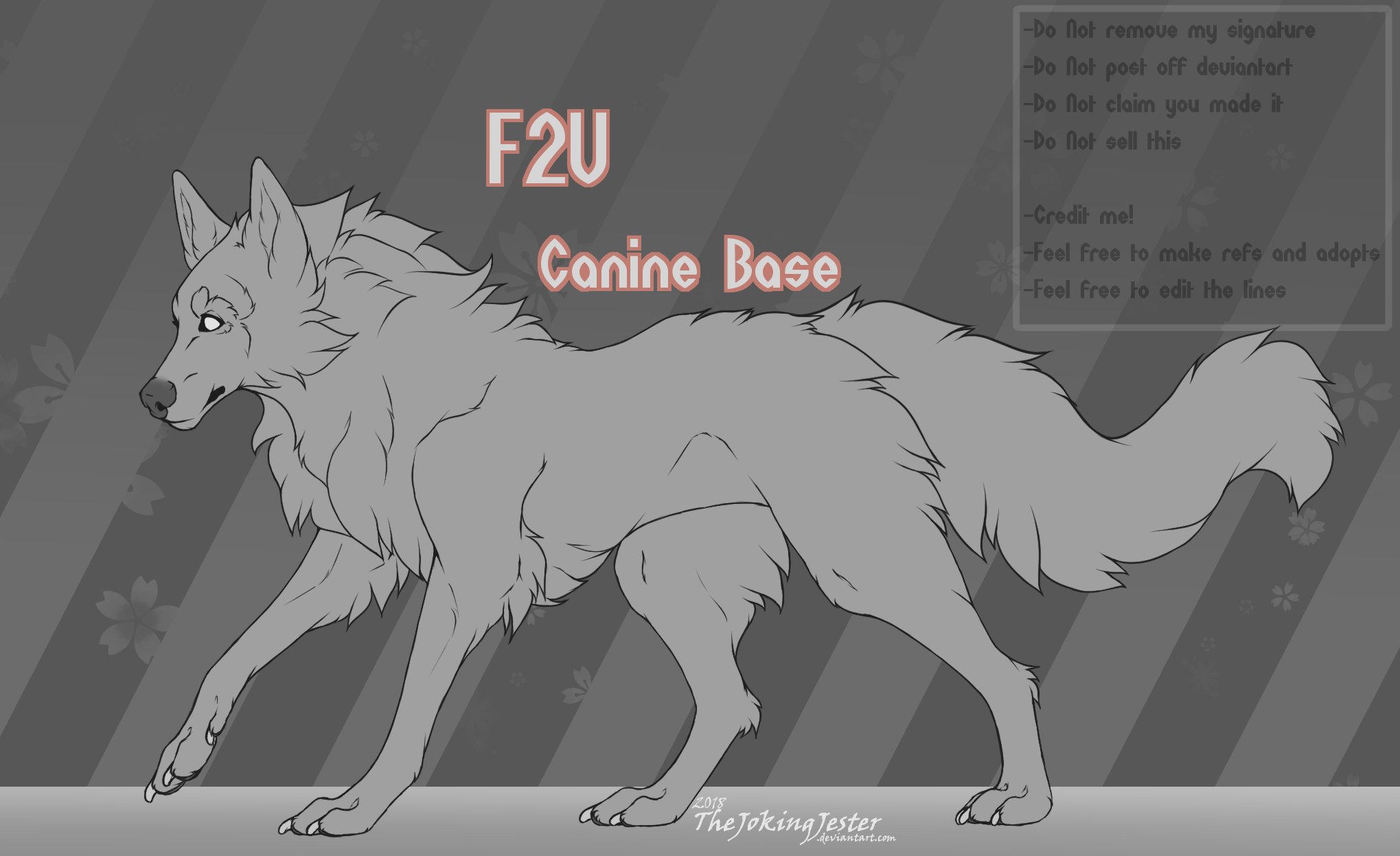 F2U | Wolf-Canine Base | #2 by TheJokingJester on DeviantArt