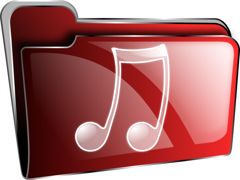 Icon folder red music