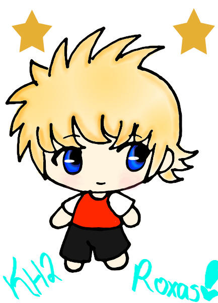 Chibi Roxas Lineart :colored: by goldilocks2430 on DeviantArt