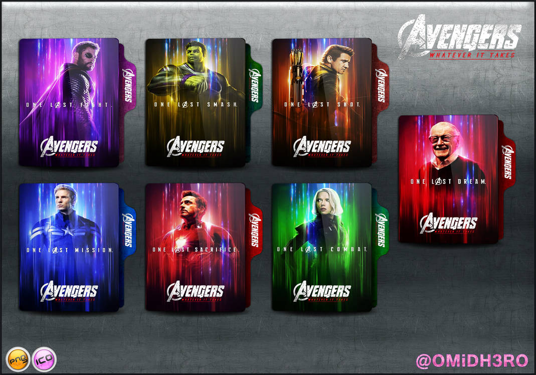 Avengers EndGame Original 6 Avengers Folder Icon 1 By OMiDH3RO On 