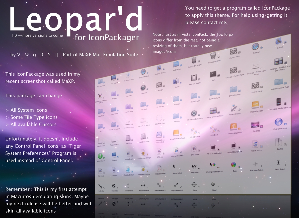 Leopar'd IconPackager by xvagosx