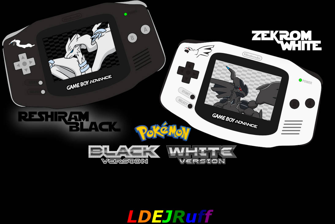 Reshiram Black and Zekrom White GBA skins for VBA by DecaTilde on DeviantArt