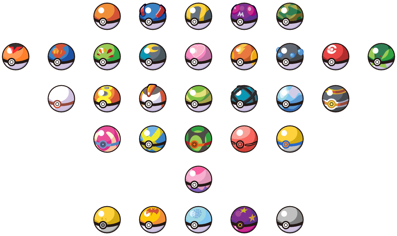 All Pokeballs and Typeballs Bag Sprite Tiles by HimuraKenshin2010 on  DeviantArt