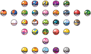 Dream World sprite-like Poke Ball vectors
