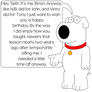 Brian's birthday greeting to Seth MacFarlane