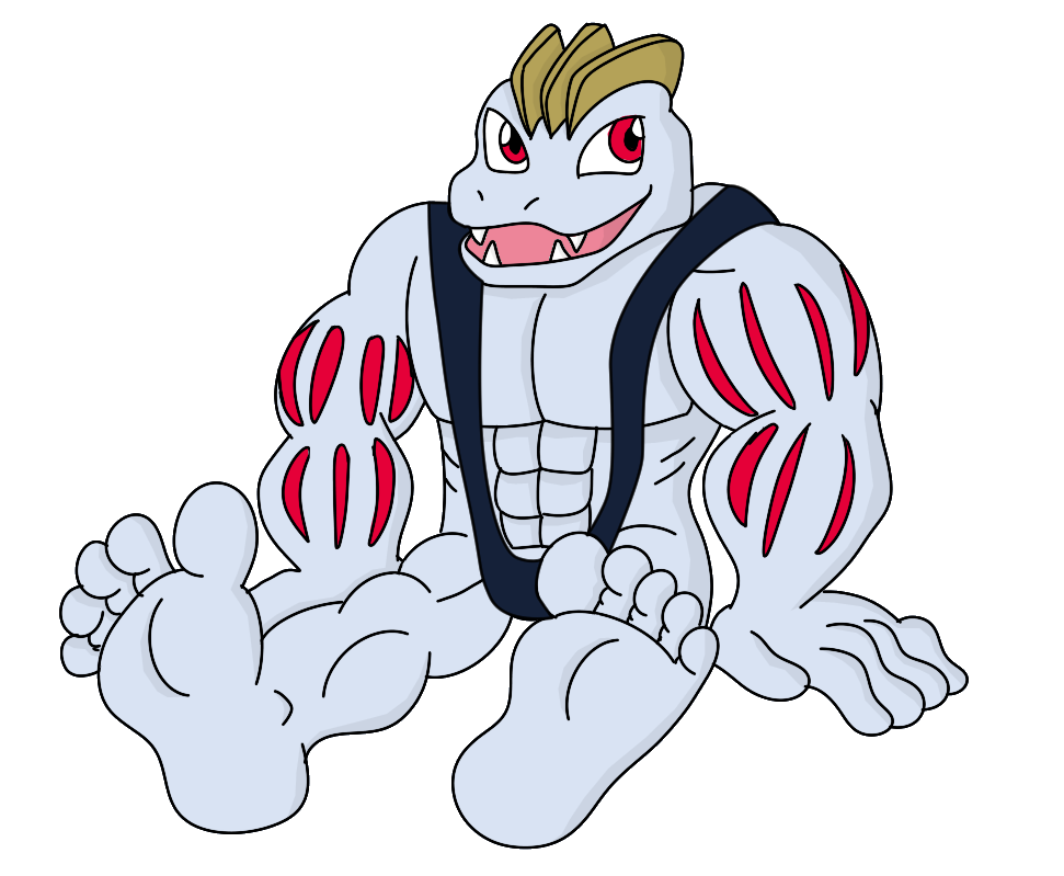 Mankini Machoke sitting