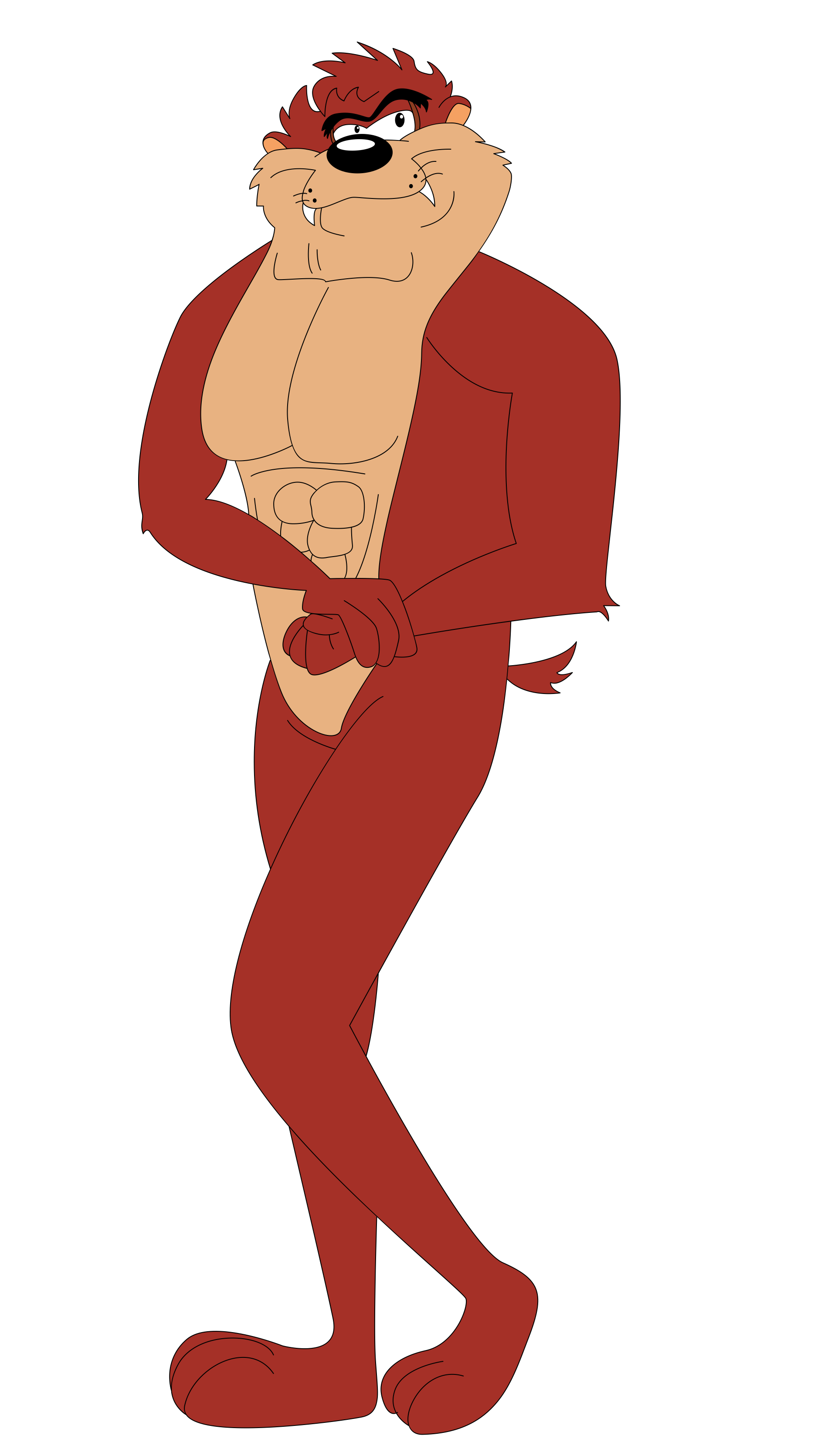 Taz flexes while turning