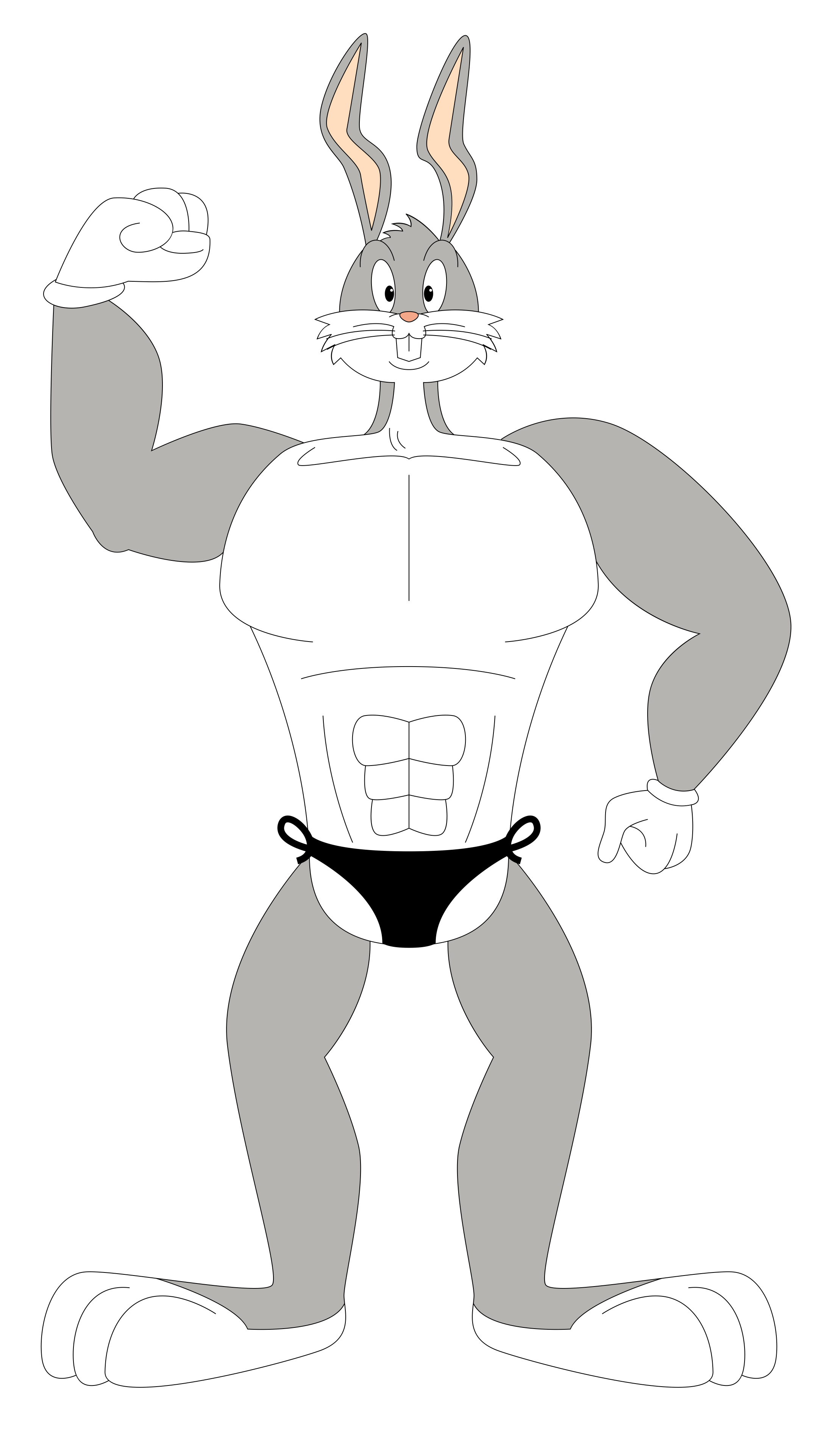 Bugs posing in a black thong