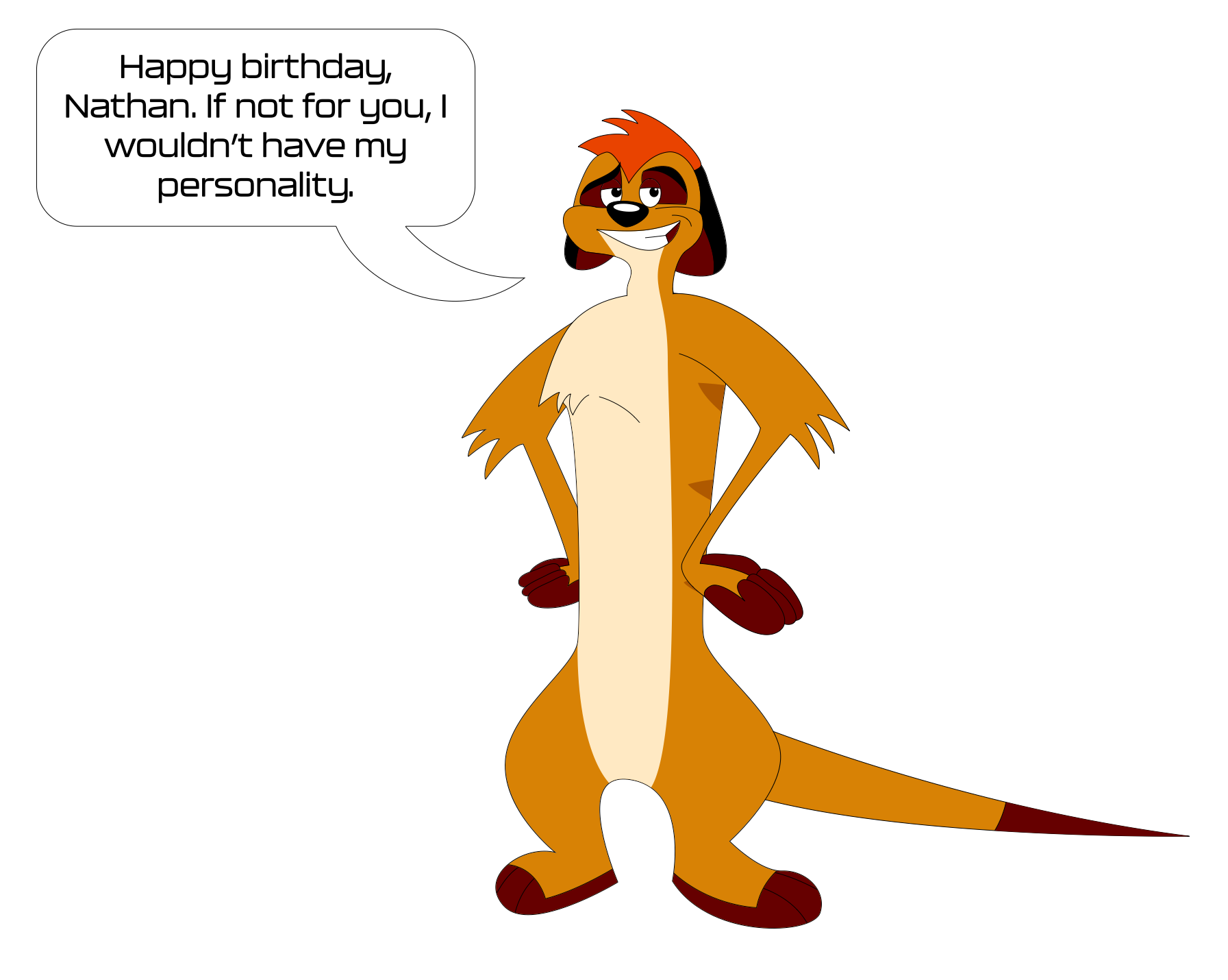 Timon's birthday greeting to Nathan Lane