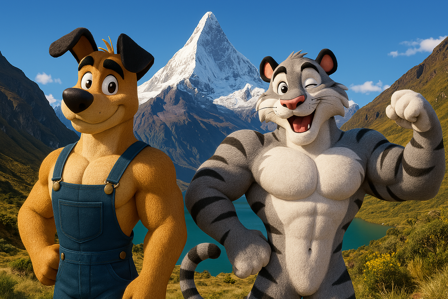 Dewy and Rocco visiting Artesonraju