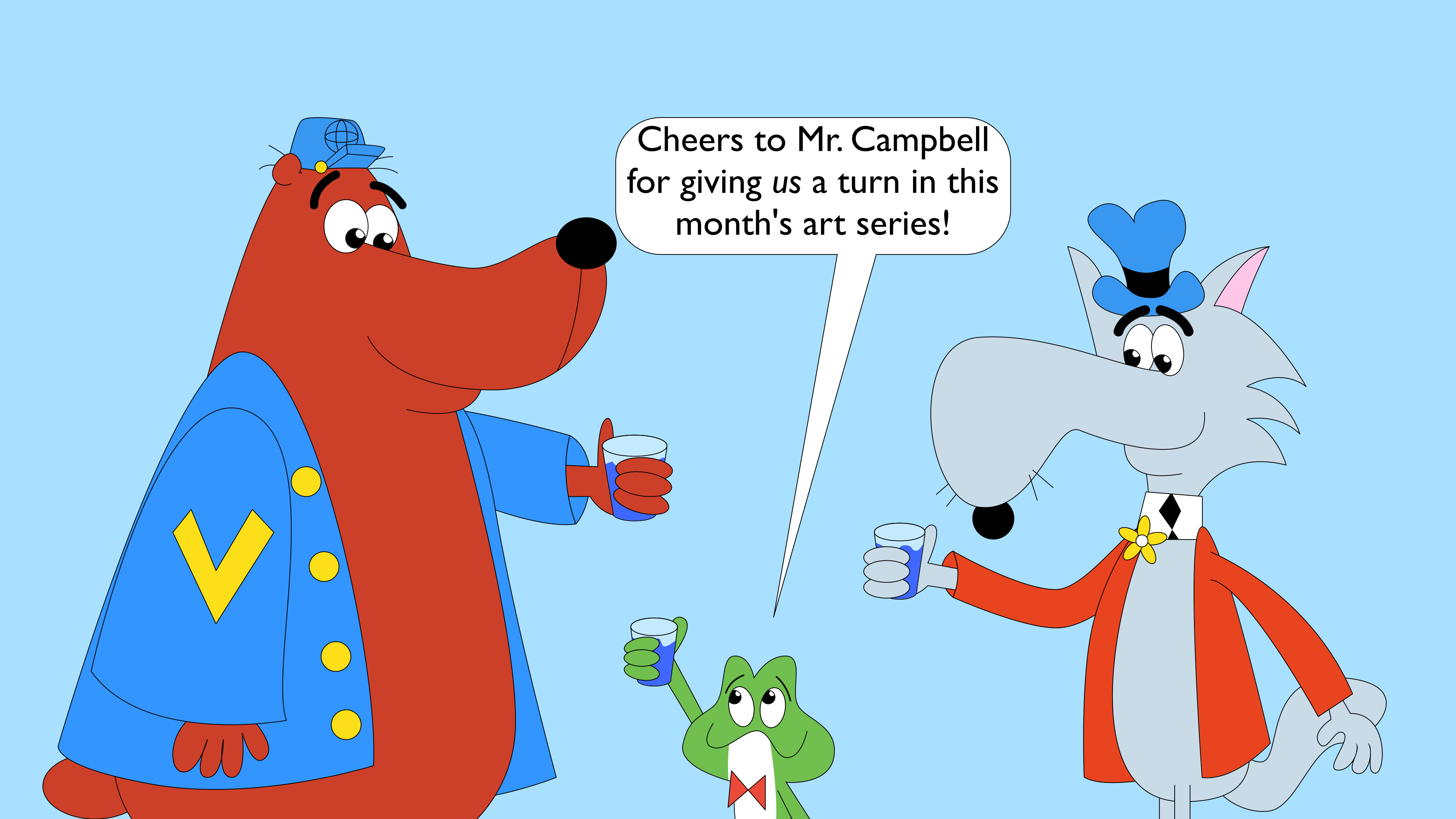 A toast from Hoppity and company