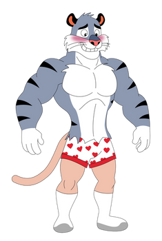 Rocco falling victim to the fur is clothing trope