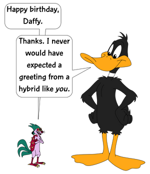 Armie's birthday greeting to Daffy Duck