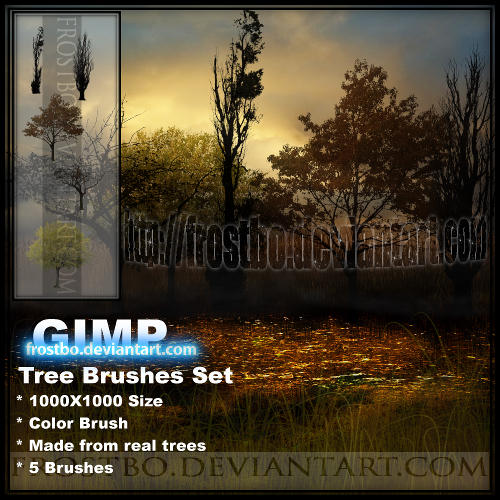 Tree Brush Color SET 1 GIMP by FrostBo on DeviantArt
