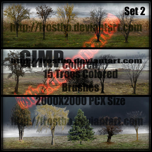 Tree Brush Set 2 GIMP by FrostBo on DeviantArt
