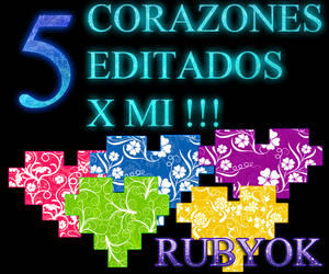 5 CORAZONES PNG HECHOS POR MI