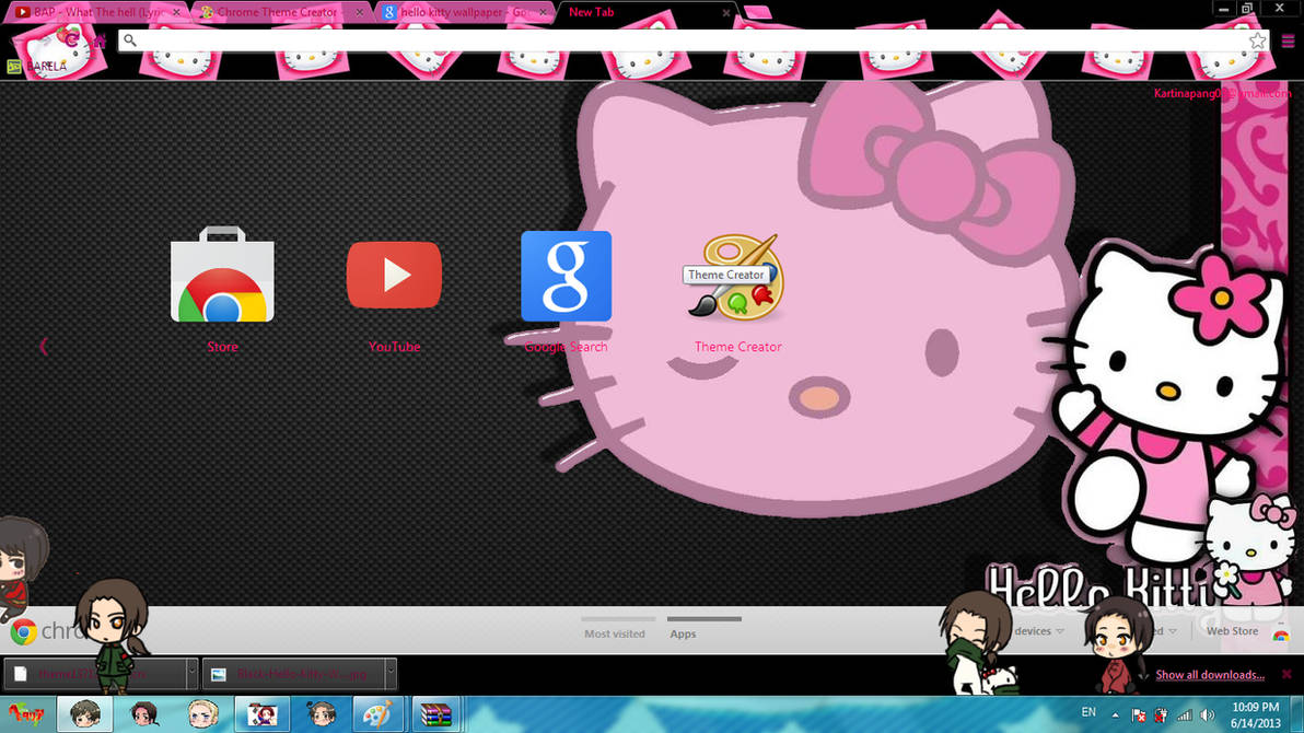 Hello Kitty Black Google Chrome Theme By Barela On Deviantart