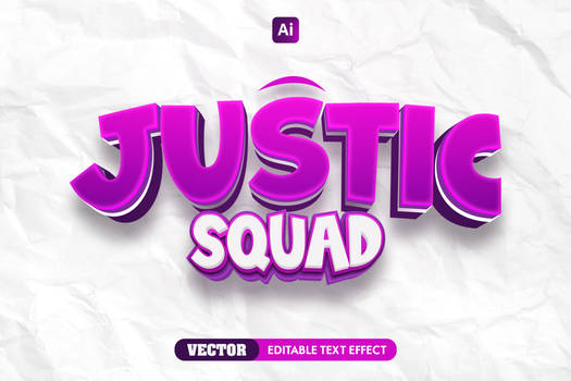 3D Text Effect Vector Squad Free Download