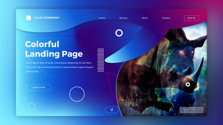 Free Landing Page Template - Illustrator with PSD