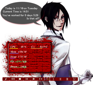 Rainmeter skin Kuroshitsuji