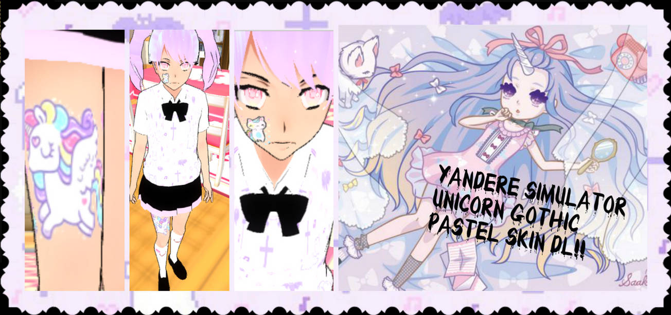 Yandere Simulator Unicorn Gothic Pastel skin DL!!! by PetitNarumi on
