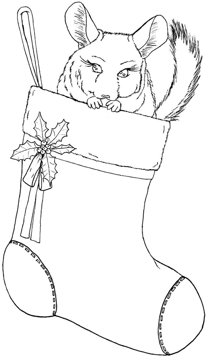 Daisy In A Christmas Stocking Lineart By Szynszyla Stokrotka On Deviantart