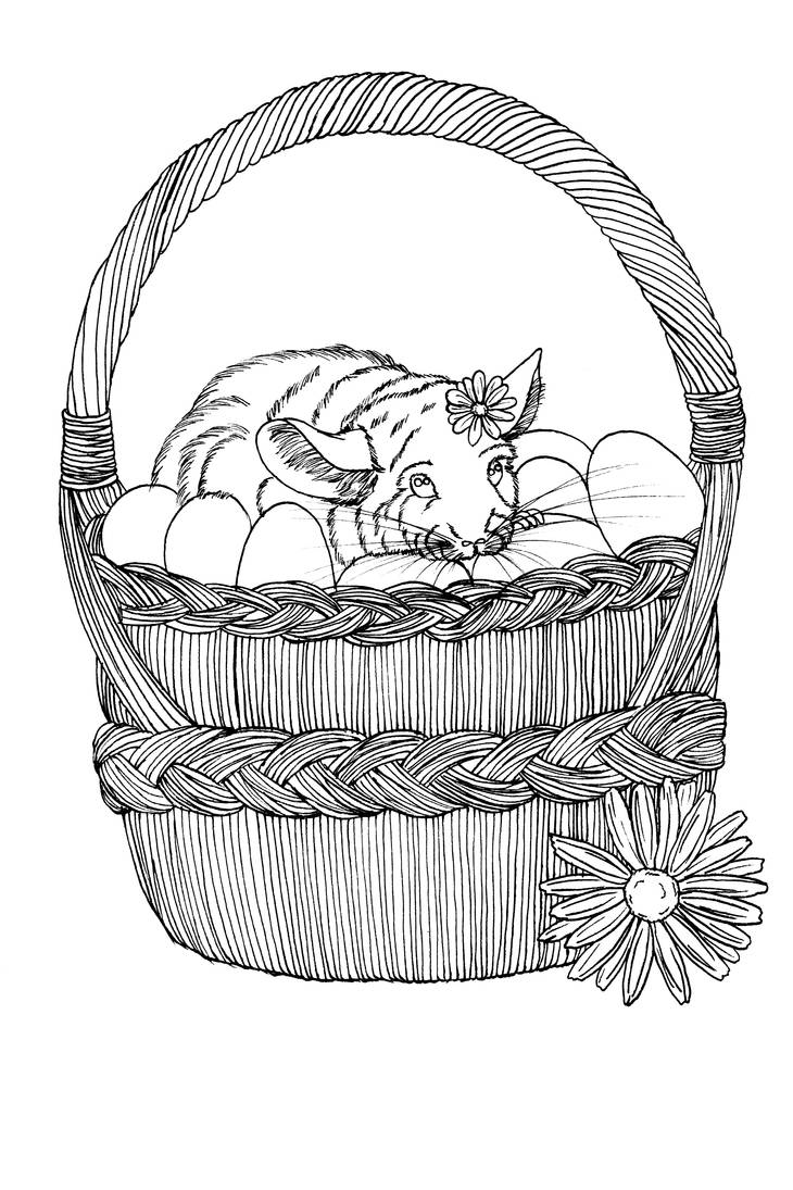 Free Daisy In An Easter Basket Coloring Page By Szynszyla Stokrotka On Deviantart