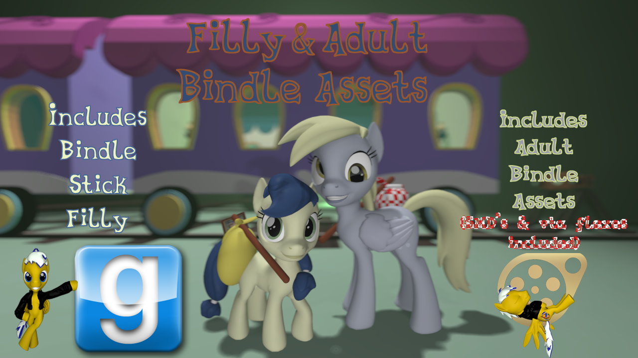 [SFM/GMOD] [DL] Filly And Adult Bindle Assets
