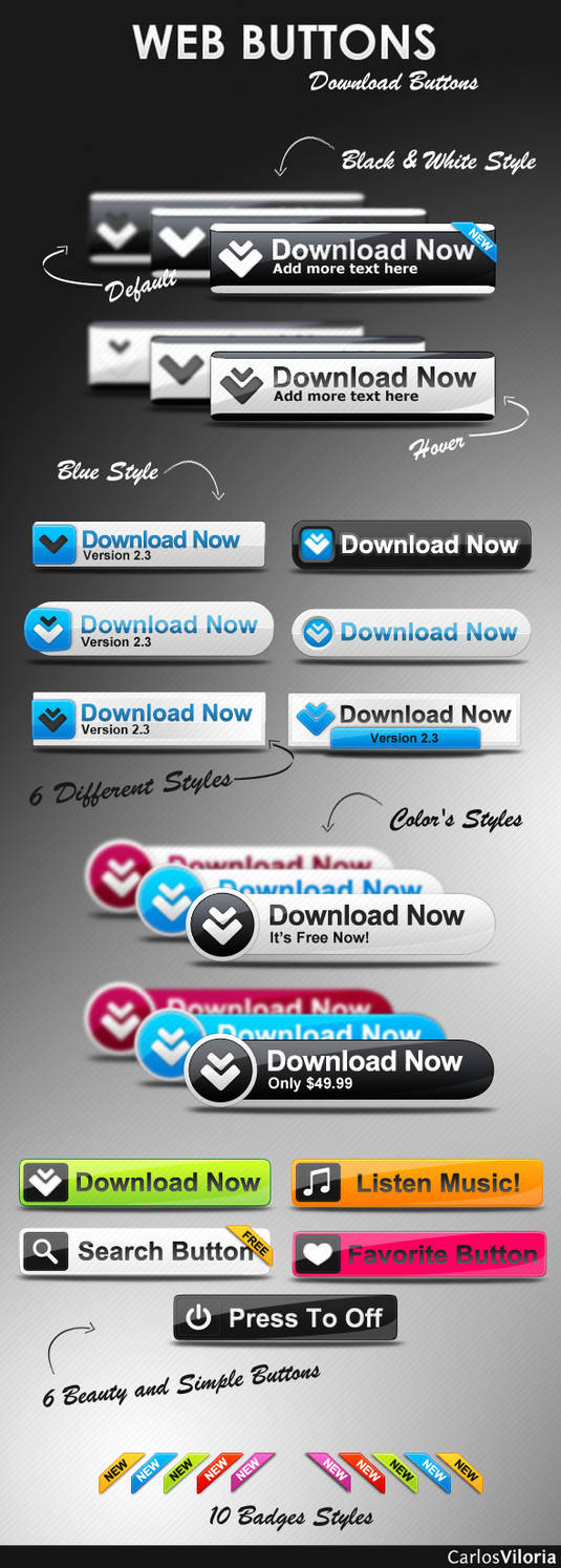Web Buttons by CarlosViloria on DeviantArt