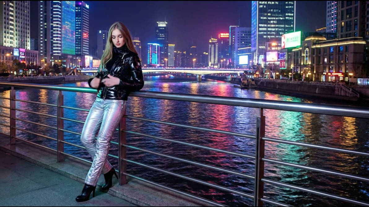 Chilling in the neon city by Hroznova on DeviantArt